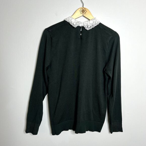Cable & Gauge Green Lace Collar Sweater - Picture 5 of 8
